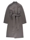 Khaite Deena Wool Long Coat In Gray
