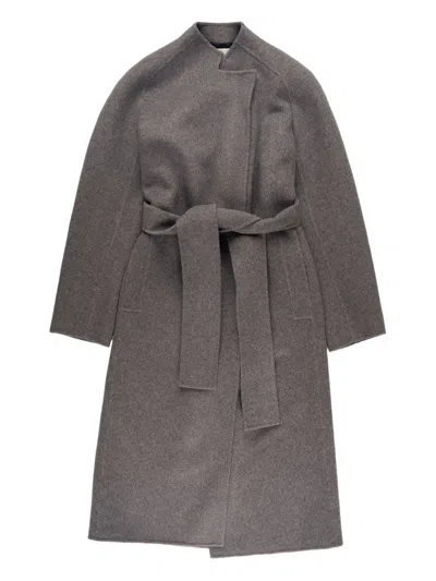 Khaite Deena Wool Long Coat In Gray