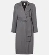 Khaite Deena Wool Wrap Coat In Gray