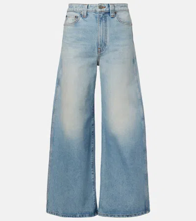 Khaite Delina High-rise Wide-leg Jeans In Multi