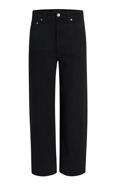 Khaite Bacall Low Rise Straight Jeans In Black