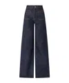 Khaite Delmonico Patch Pocket Wide-leg Jeans In Blue