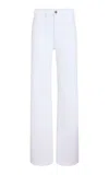 Khaite Delmonico Stretch High-rise Wide-leg Jeans In White
