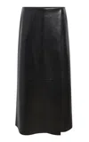 Khaite Quinn Wrap-effect Leather Maxi Skirt