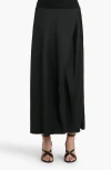 Khaite Demi Satin Midi Skirt In Black