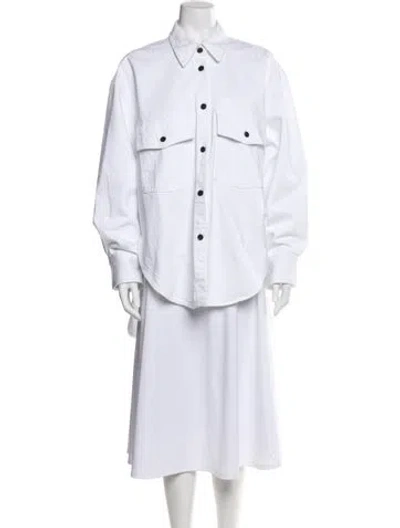 Pre-owned Khaite Denim Jacket In White