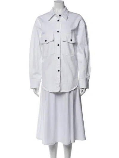 Pre-owned Khaite Denim Jacket In White