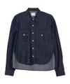 Khaite Neutrals Grenon Cropped Denim Cotton Shirt In Blue