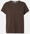 Khaite Devra Cotton-blend Jersey T-shirt In Brown