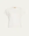 Khaite Womens White Mae Brand-patch Cotton-jersey T-shirt In Cream