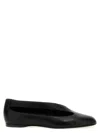Khaite Asymmetric Cut-out Flat Shoes In Lambskin Leather In Black