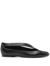 Khaite Asymmetric Cut-out Flat Shoes In Lambskin Leather In Black