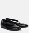 Khaite Asymmetric Cut-out Flat Shoes In Lambskin Leather In Black