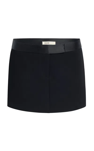 Khaite Dime Double-faced Crepe Mini Skirt In Black