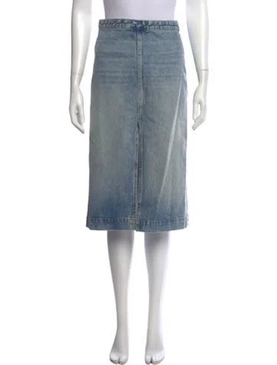 Pre-owned Khaite Distressed Accents Knee-length Skirt In Blue