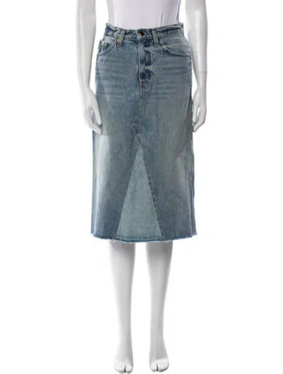 Pre-owned Khaite Distressed Accents Knee-length Skirt In Blue