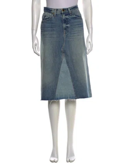 Pre-owned Khaite Distressed Accents Knee-length Skirt In Blue