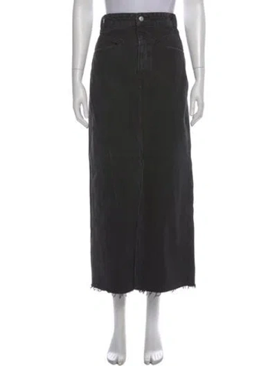 Pre-owned Khaite Distressed Accents Midi Length Skirt In Black