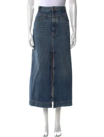 Pre-owned Khaite Distressed Accents Midi Length Skirt In Blue