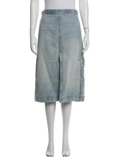 Pre-owned Khaite Distressed Accents Midi Length Skirt In Blue