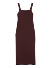 Khaite Womens Almandine Dixi Square-neck Knitted Maxi Dress Xs In Brown