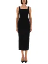 Khaite Dixi Square-neck Sleeveless Knit Maxi Dress In Black