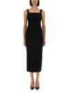 Khaite Dixi Knitted Midi Dress In Black