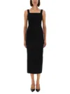 Khaite Dixi Square-neck Sleeveless Knit Maxi Dress In Black