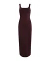 Khaite Womens Almandine Dixi Square-neck Knitted Maxi Dress Xs In Burgundy