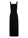 Khaite Dixi Square-neck Sleeveless Knit Maxi Dress In Black