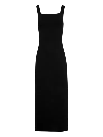 Khaite Dixi Square-neck Midi Dress In Black