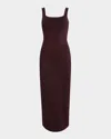 Khaite Womens Almandine Dixi Square-neck Knitted Maxi Dress Xs In Red