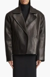 Khaite Dolores Oversize Leather Jacket In Black
