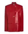 Khaite Dolso Open-sleeve Leather Jacket In Red