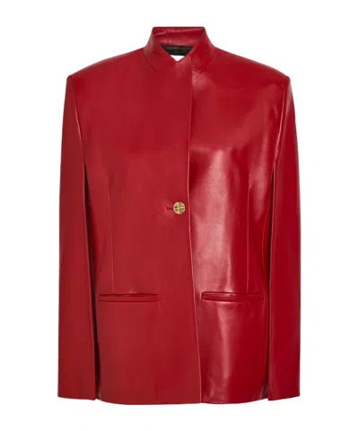 Khaite Dolso Open-sleeve Leather Jacket In Red