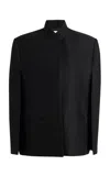 Khaite Dolso Wool-silk Jacket In Black