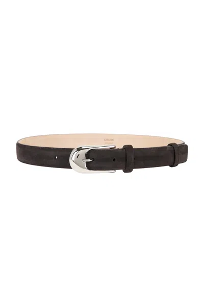 Khaite Dome 25mm Suede Belt In Gold