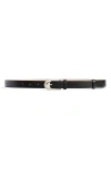 Khaite Dome Buckle Leather Belt In Black