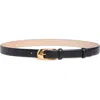 Khaite Dome Buckle Leather Belt In Black