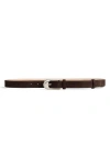 Khaite Dome Buckle Leather Belt In Brown
