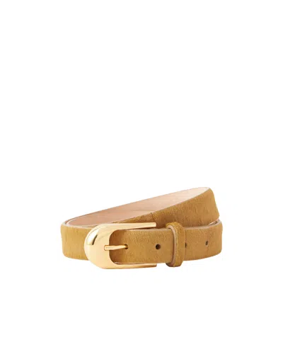 Khaite Dome Calf Hair Belt In Brown