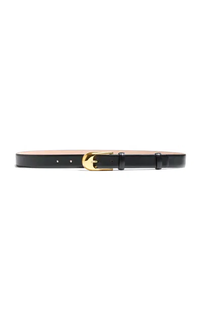 Khaite Dome Leather Belt In Black