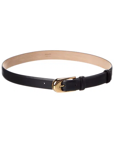 Khaite Dome Leather Belt In Black