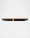 Khaite Dome 25mm Leather Belt In Black