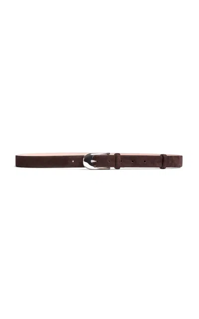 Khaite Dome Suede Belt In Brown