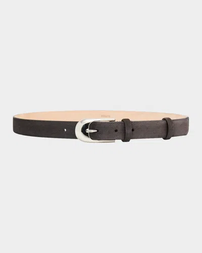 Khaite Dome Suede Belt In Purple