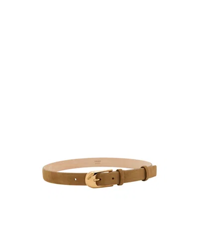 Khaite Dome Suede Belt In Brown