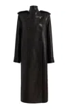 Khaite Donna Double-breasted Leather Coat In Black