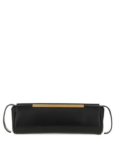 Khaite Donna Evening Leather Clutch Bag In Black