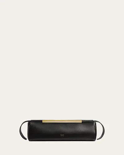 Khaite Donna Leather Evening Clutch Bag In Black